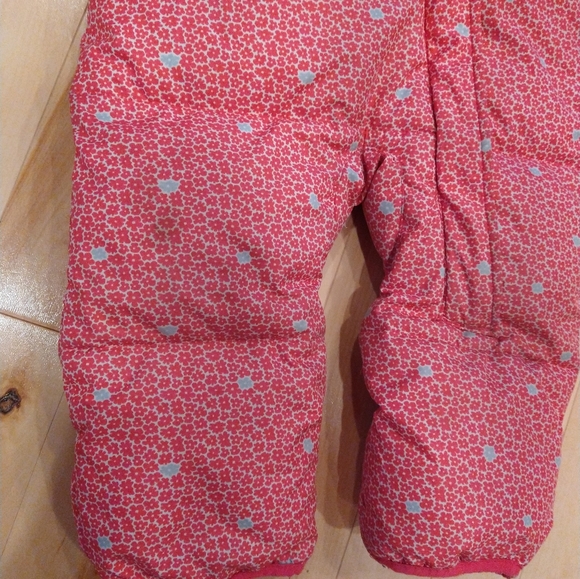 18-24m Columbia pink coral one piece puffer jacket with flowers not perfect - Picture 2 of 13